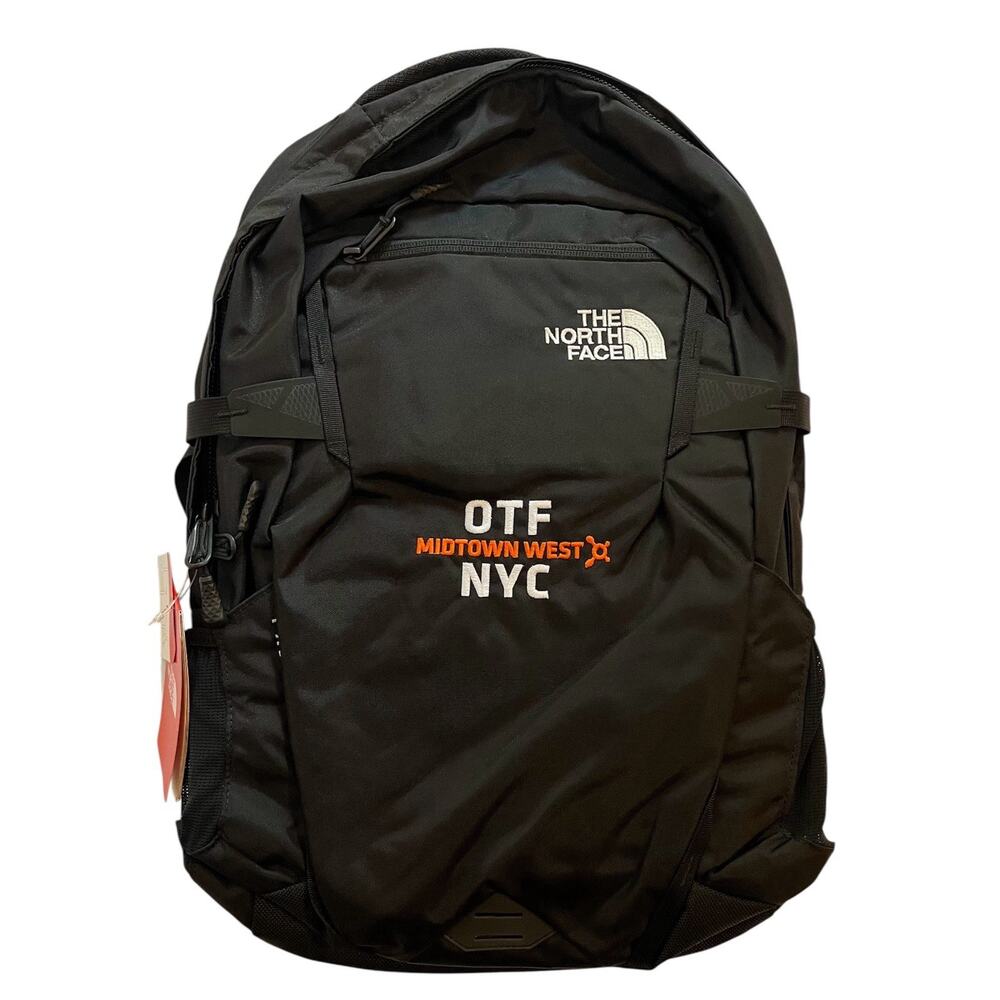 The North Face Black Backpack with Orange Accents